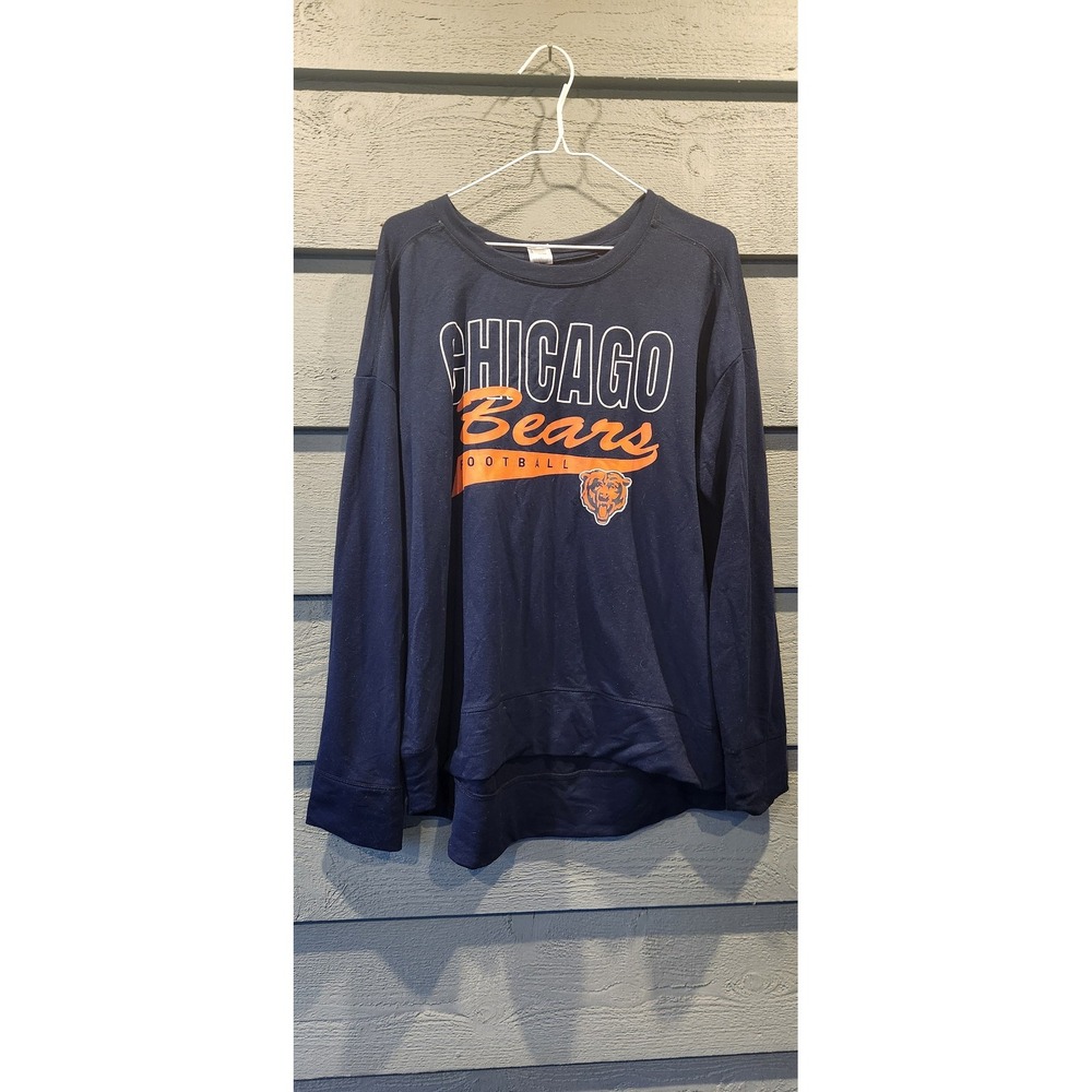 Chicago Bears Shirt Womens 2XL Navy Blue NFL Football Sleep Top Team Apparel